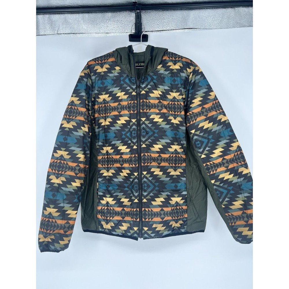 Men’s Pendleton Genesse Reversible Down Jacket Pueblo Dwelling Green Size Large